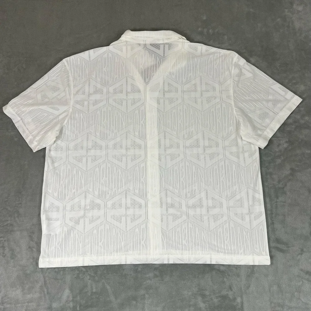 Nike Jordan Flight 2XL Short-Sleeve Knit Monogram Sail White HF9363-133 NWT $100